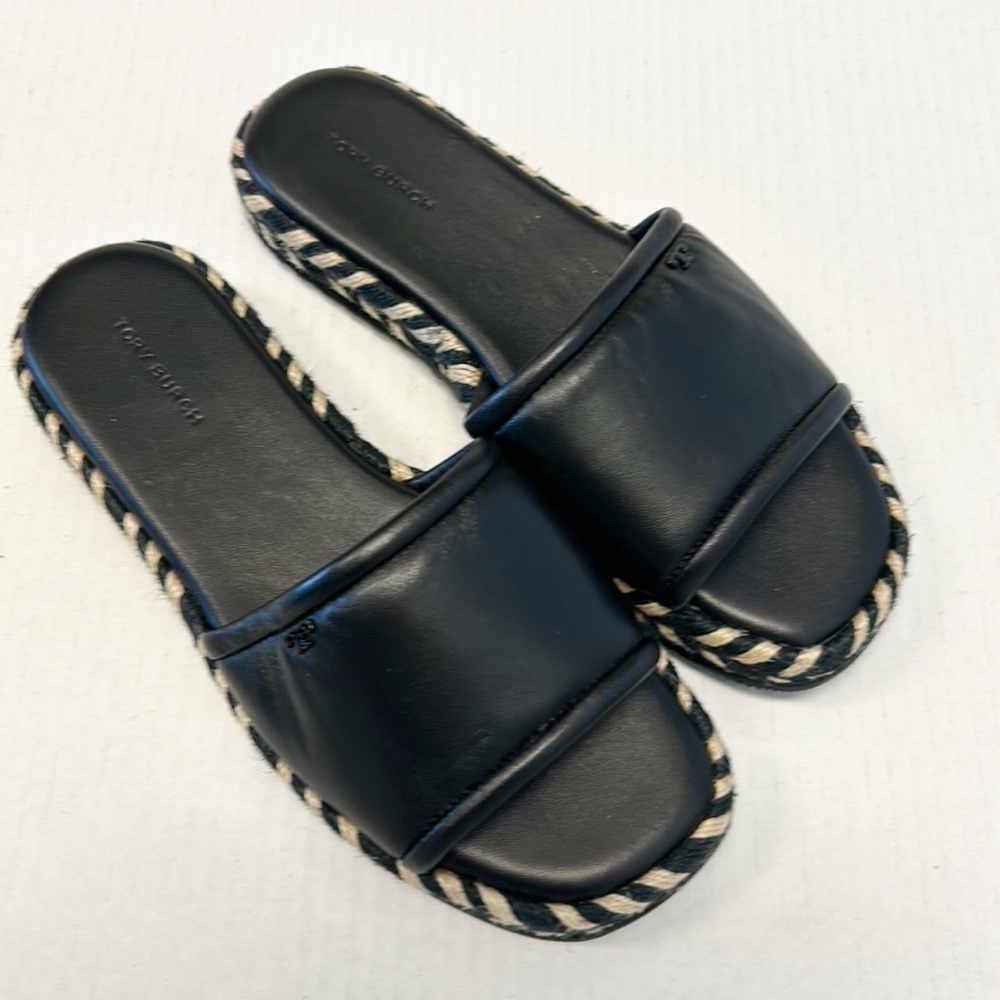 Tory Burch leather slide espadrilles
